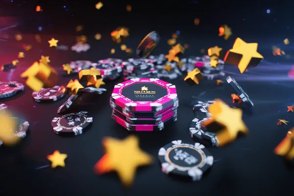 A glowing roulette wheel with cascading chips, symbolizing the engaging live and instant-win games available on CU888.